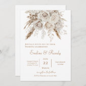 Invitación Boho Floral Wedding 招待状 (正面/裏面)