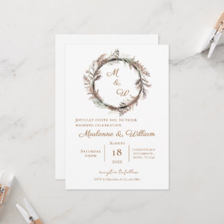 Invitación Boho Floral Wedding 招待状
