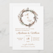 Invitación Boho Floral Wedding 招待状 (正面/裏面)