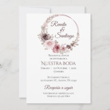 Invitación Boho Spanish Wedding Invitation