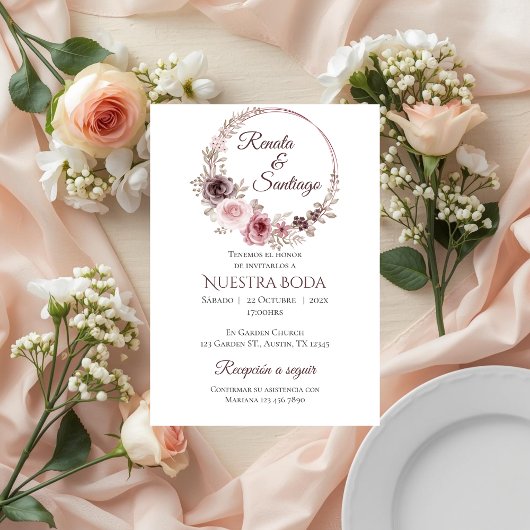 Invitación Boho Spanish Wedding Invitation 招待状