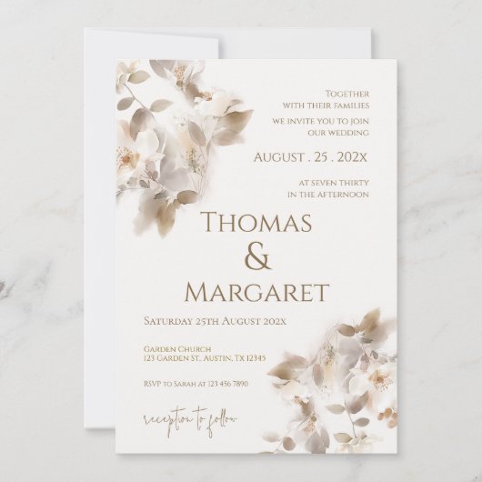 Invitación Boho Wedding Invitation 招待状 (正面)