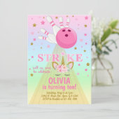 Invitación Bowling and unicorn girl birthday invit 招待状 (スタンド正面)