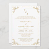 invitación bronce y oro minimalista invitation 招待状 (正面/裏面)