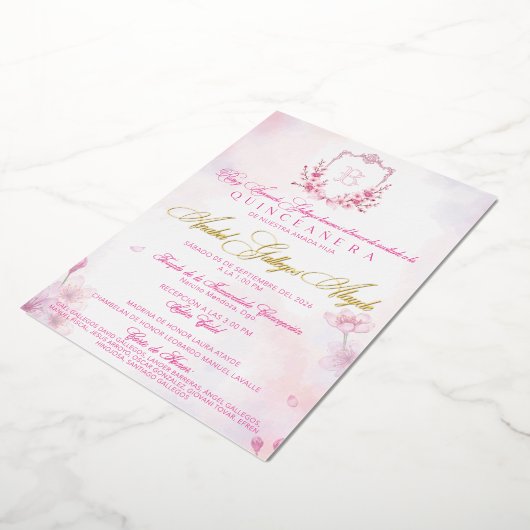 Invitacion Cherry Blossom 箔招待状 (回転した状態)