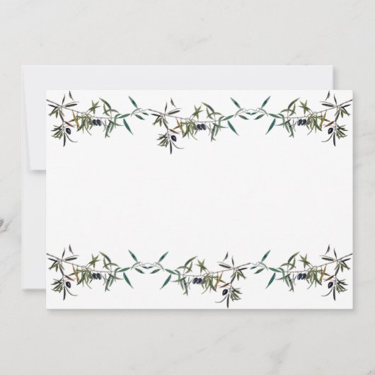 Invitación con acuarela de rama de olivo 招待状 (正面)