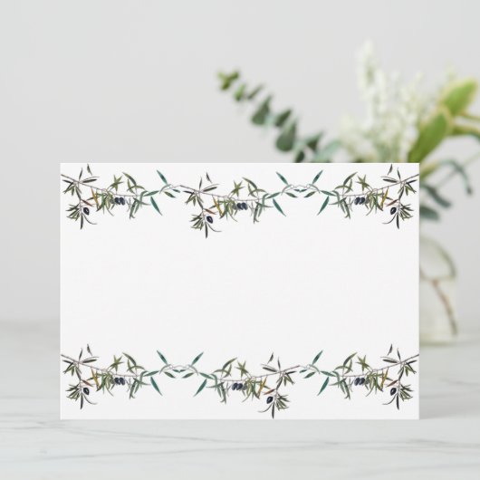 Invitación con acuarela de rama de olivo 招待状 (スタンド正面)