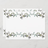 Invitación con acuarela de rama de olivo 招待状 (正面/裏面)