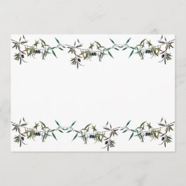 Invitación con acuarela de rama de olivo 招待状