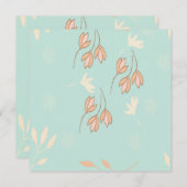 Invitación con diseño floral. 招待状 (正面/裏面)