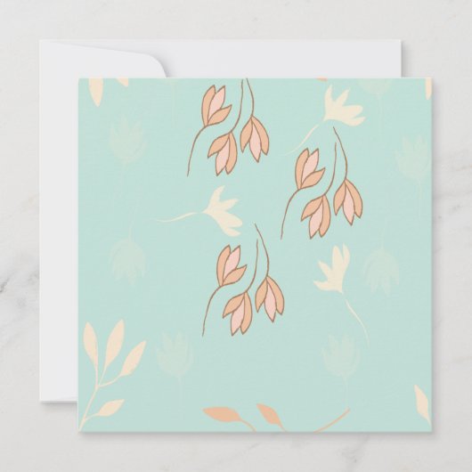 Invitación con diseño floral. 招待状 (正面)