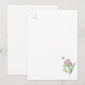 Invitación con flor rosa 招待状 (正面/裏面)