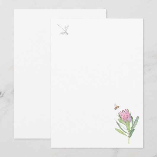 Invitación con flor rosa 招待状 (正面/裏面)