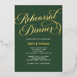 Invitación Con Relieve Metalizado Rehearsal dinner 箔招待状