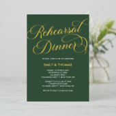 Invitación Con Relieve Metalizado Rehearsal dinner 箔招待状 (立ち正面)