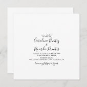 Invitación Cuadrada y Sencilla de Boda 招待状 (正面/裏面)