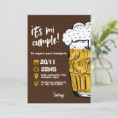 Invitación Cumpleaños de Hombre con Cerveza 招待状 (スタンド正面)