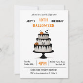 Invitación Cumpleaños Halloween Pastel Spooky 招待状 (正面)
