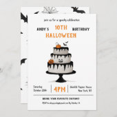 Invitación Cumpleaños Halloween Pastel Spooky 招待状 (正面/裏面)