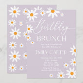 Invitación Daisies Birthday Brunch Party lilac Inv 招待状 (正面/裏面)