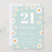 Invitación Daisies Birthday Party Invitation 招待状 (正面)