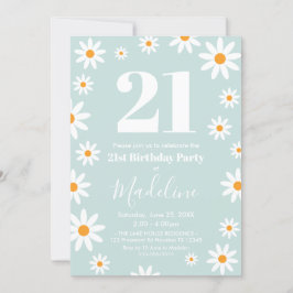 Invitación Daisies Birthday Party Invitation 招待状
