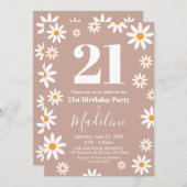 Invitación Daisies Birthday Party Invitation 招待状 (正面/裏面)