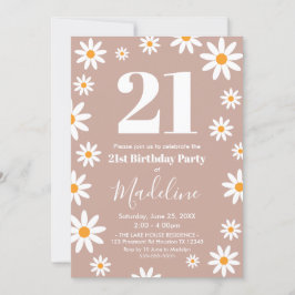 Invitación Daisies Birthday Party Invitation 招待状