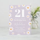 Invitación Daisies lilac Birthday Party Invitation 招待状 (スタンド正面)