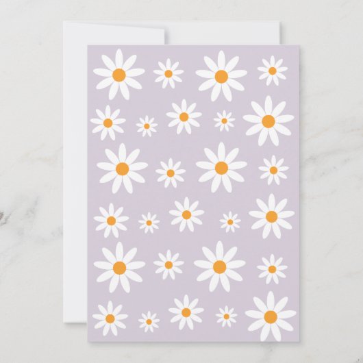 Invitación Daisies lilac Birthday Party Invitation 招待状 (裏面)