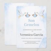 Invitacion de baby shower para gemelos 招待状 (正面/裏面)