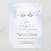 Invitacion de baby shower para gemelos 招待状 (正面/裏面)