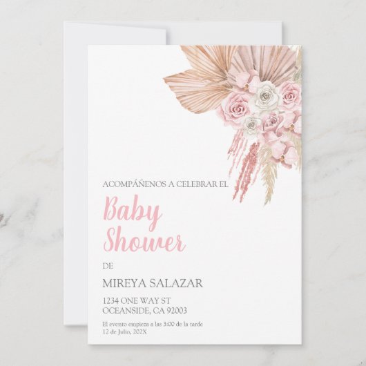 Invitacion de baby shower parninia tema boho 招待状 (正面)