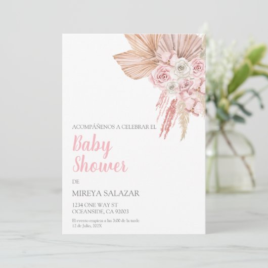 Invitacion de baby shower parninia tema boho 招待状 (スタンド正面)