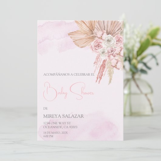 Invitacion de baby shower parninia tema boho 招待状 (スタンド正面)