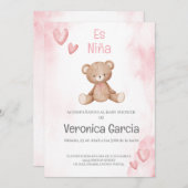 Invitacion de baby shower parninia tema osito 招待状 (正面/裏面)
