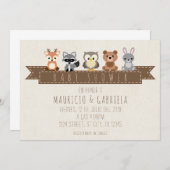 INVITACION DE BABY SHOWER - TEMA BOSQUE 招待状 (正面/裏面)