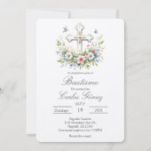 Invitación de bautismo en español con cruz 招待状 (正面)