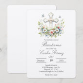 Invitación de bautismo en español con cruz 招待状 (正面/裏面)