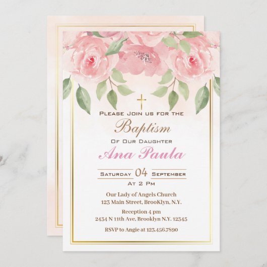 Invitacion de Bautizo 招待状 (正面/裏面)