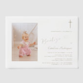 Invitacion De Bautizo Hijaフォトガールバプテスマ ベラム紙招待状 (正面)