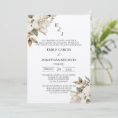invitación de boda con flores blancas  招待状 (スタンド正面)