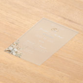 Invitación de boda con ramo y anillo アクリル招待状 (レイダウン)