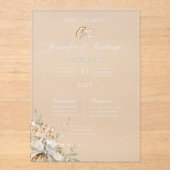 Invitación de boda con ramo y anillo アクリル招待状 (正面)