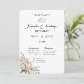 Invitación de boda con ramo y anillo 招待状 (スタンド正面)