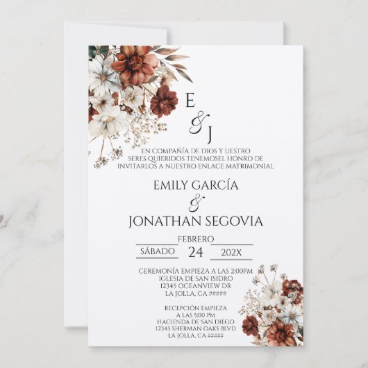 invitación de boda con terracota 招待状 (正面)