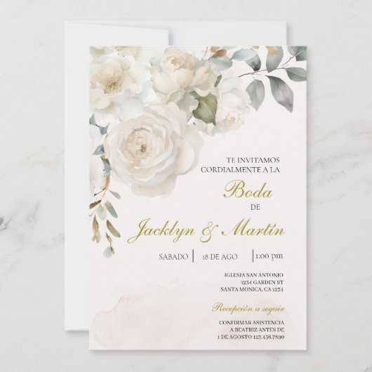 Invitacion de boda editable 招待状 (正面)