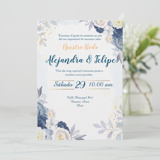 Invitación de Boda Elegante y Personalizada 招待状 (スタンド正面)