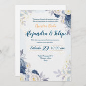 Invitación de Boda Elegante y Personalizada 招待状 (正面/裏面)