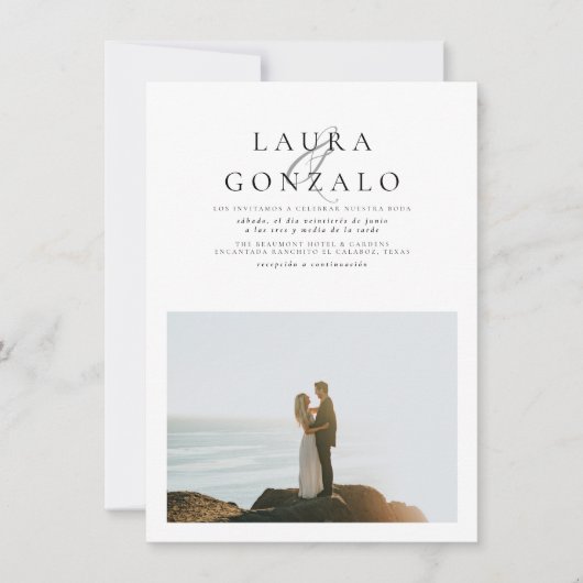 Invitación de Boda Elegante y Sencilla 招待状 (正面)